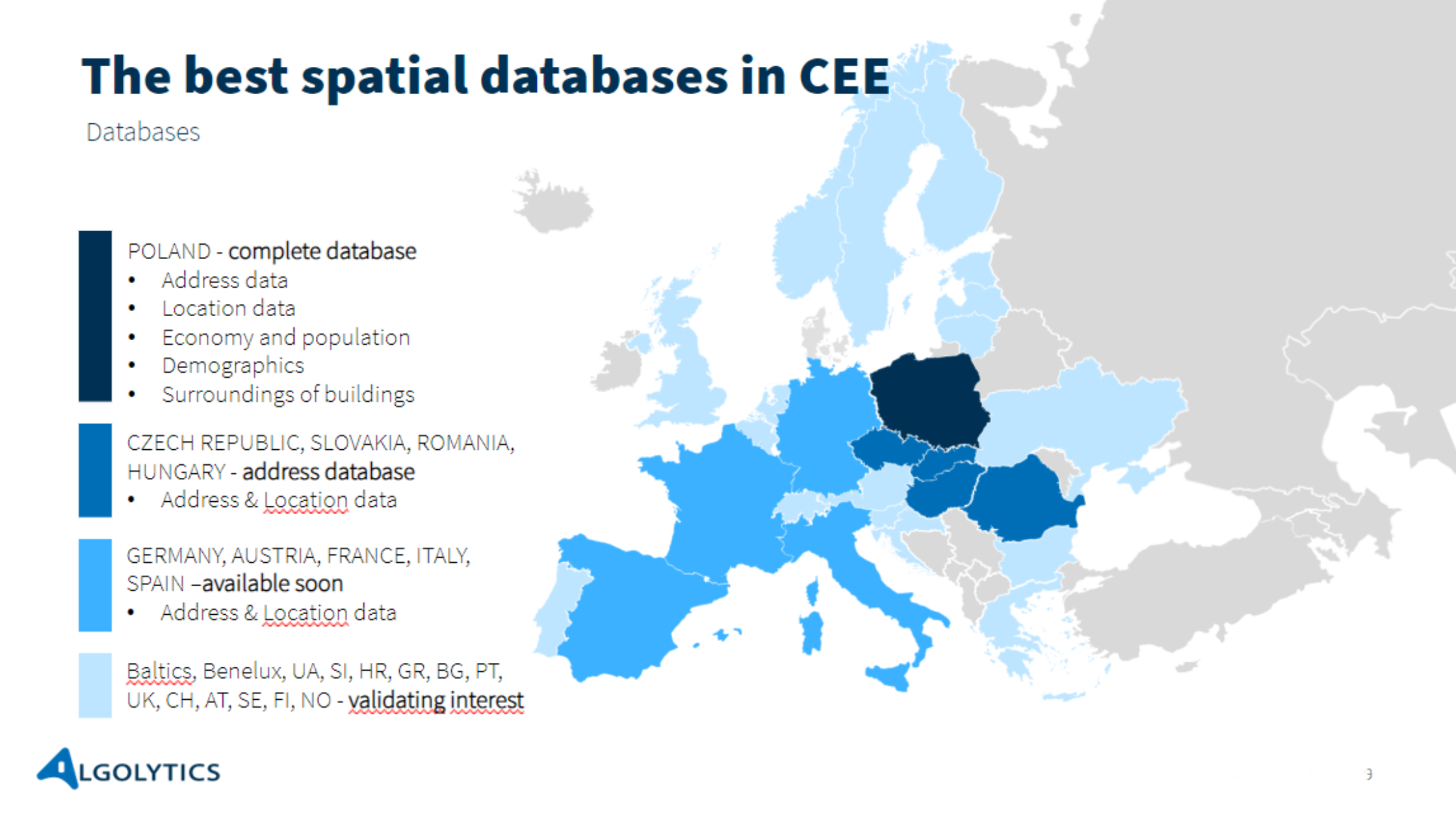 The best spatial databases in CEE